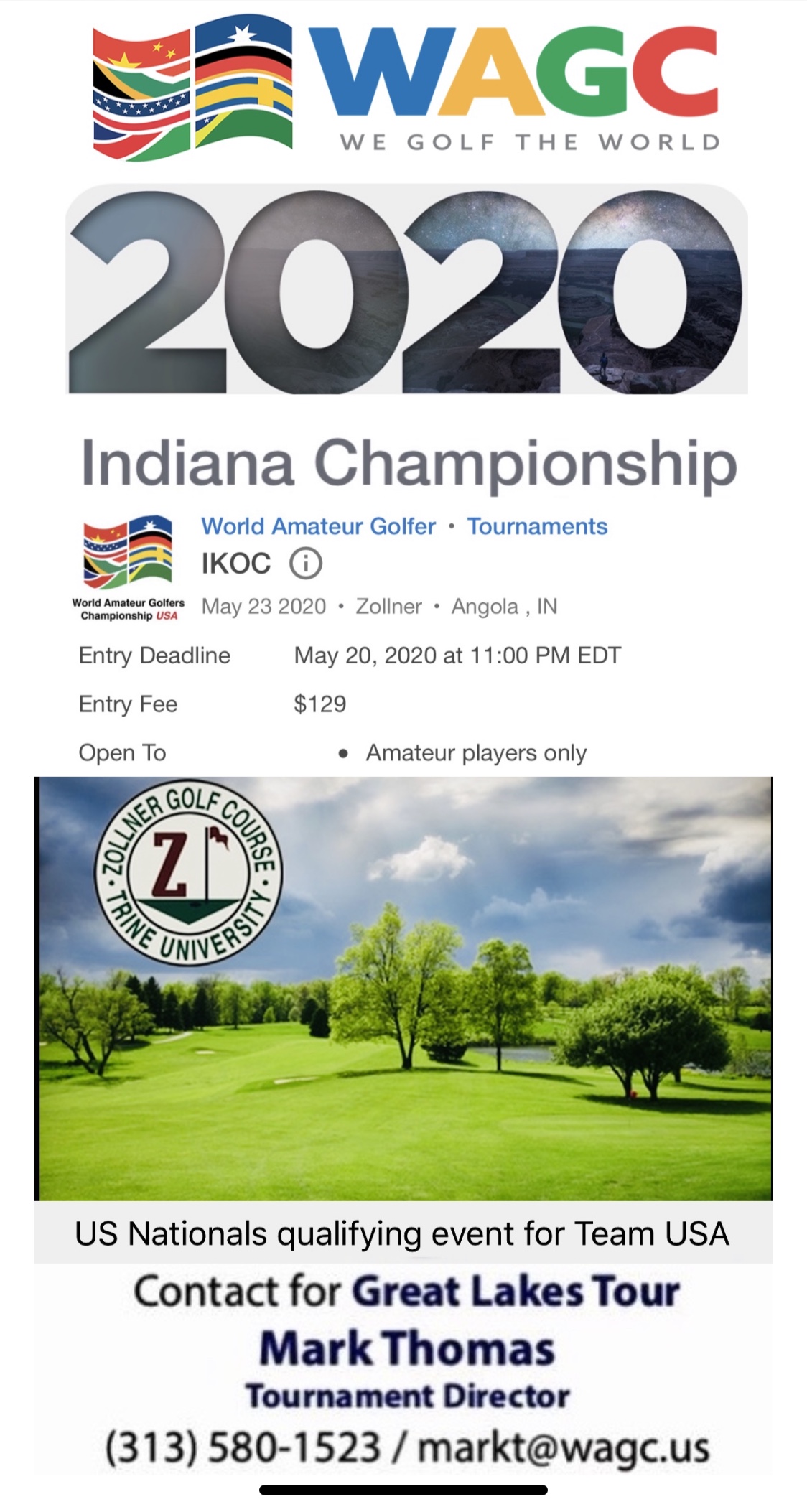 2020 World Amateur Golfer 2020 Indiana Championship
